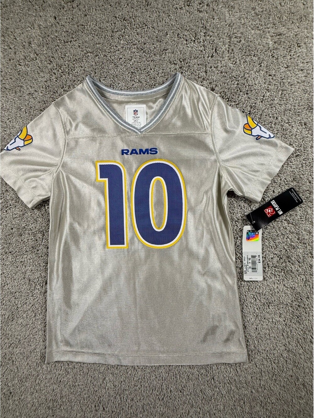 NWT NFL Team Apparel Los Angeles Rams Cooper Kupp #10 Girls Jersey, L 10/12